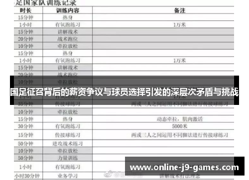 国足征召背后的薪资争议与球员选择引发的深层次矛盾与挑战